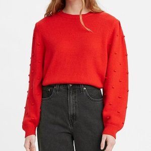 Levi's Flame Scarlet Cherry Puff-Sleeve Sweater